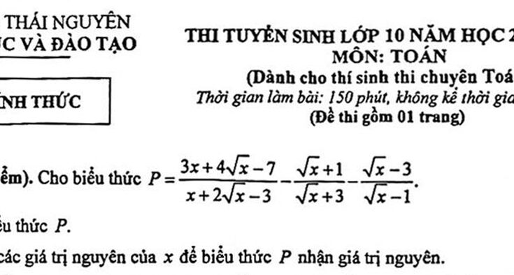 Đáp án Đề tuyển sinh lớp 10 môn Toán (chuyên) năm 2025 – 2026 sở GD&ĐT Thái Nguyên