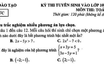 Đề tuyển sinh lớp 10 môn Toán năm 2025 – 2026 sở GD&ĐT Bình Dương