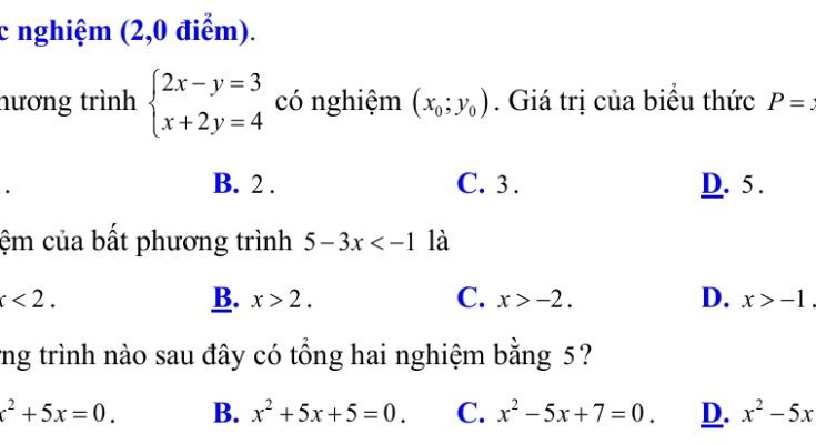 Đáp án Đề tuyển sinh lớp 10 môn Toán năm 2025 – 2026 sở GD&ĐT Nam Định
