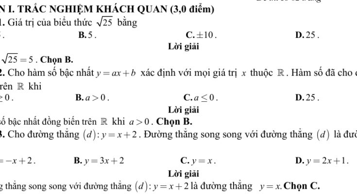 đáp án Đề tuyển sinh lớp 10 THPT môn Toán năm 2024 – 2025 sở GD&ĐT Phú Thọ