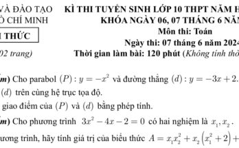 Đề tuyển sinh lớp 10 môn Toán năm 2024 – 2025 sở GD&ĐT TP Hồ Chí Minh