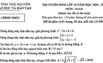 Đề tuyển sinh lớp 10 môn Toán năm 2024 – 2025 sở GD&ĐT Thái Nguyên