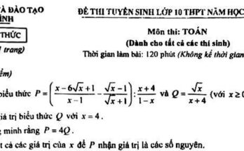 Đề tuyển sinh lớp 10 môn Toán năm 2023 – 2024 sở GD&ĐT Thái Bình