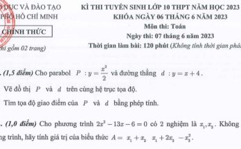 Đề tuyển sinh lớp 10 môn Toán năm 2023 – 2024 sở GD&ĐT TP Hồ Chí Minh