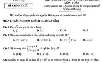 Đề tuyển sinh vào lớp 10 môn Toán năm 2023 – 2024 sở GD&ĐT Phú Thọ