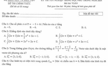 Đề chính thức kỳ thi tốt nghiệp THPT năm 2024 môn Toán