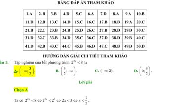 đáp án Đề chính thức kỳ thi tốt nghiệp THPT năm 2023 môn Toán