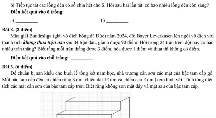 Đề thi vào lớp 6 Trường Trần Đại Nghĩa
