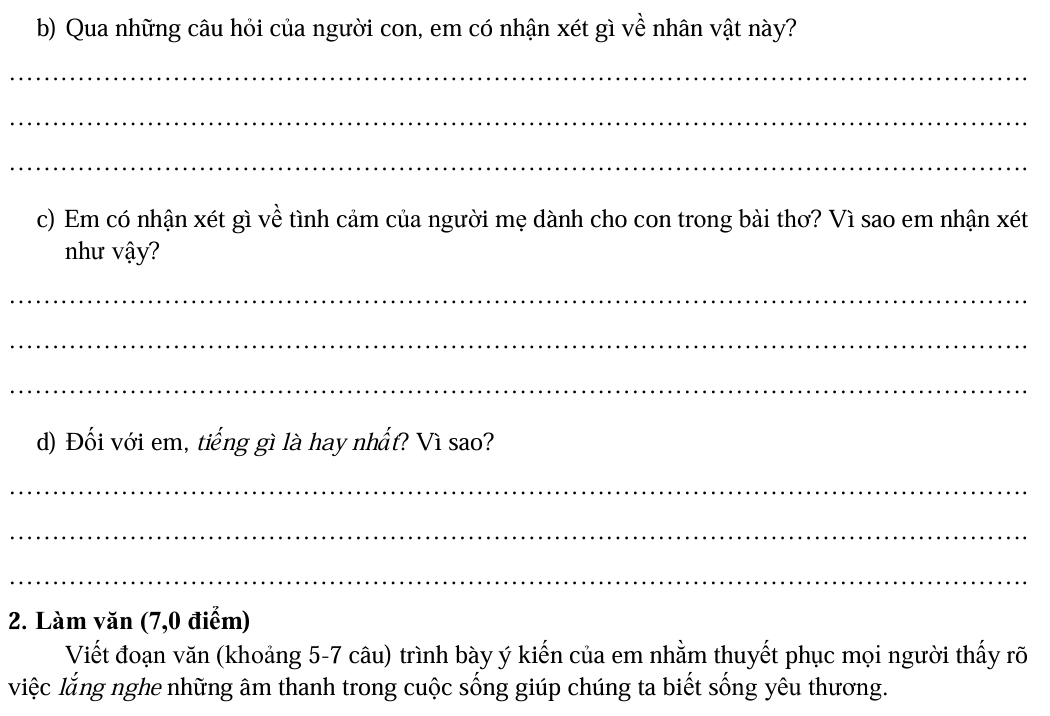 Đề thi vào lớp 6 môn Ngữ Văn 2024-2025 Trường Trần Đại Nghĩa thành phố Hồ Chí Minh