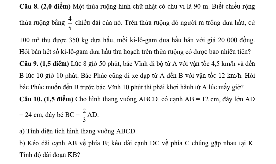 Đề thi tuyển sinh vào lớp 6 môn Toán trường THCS Tam Dương Vĩnh Phúc năm 2025